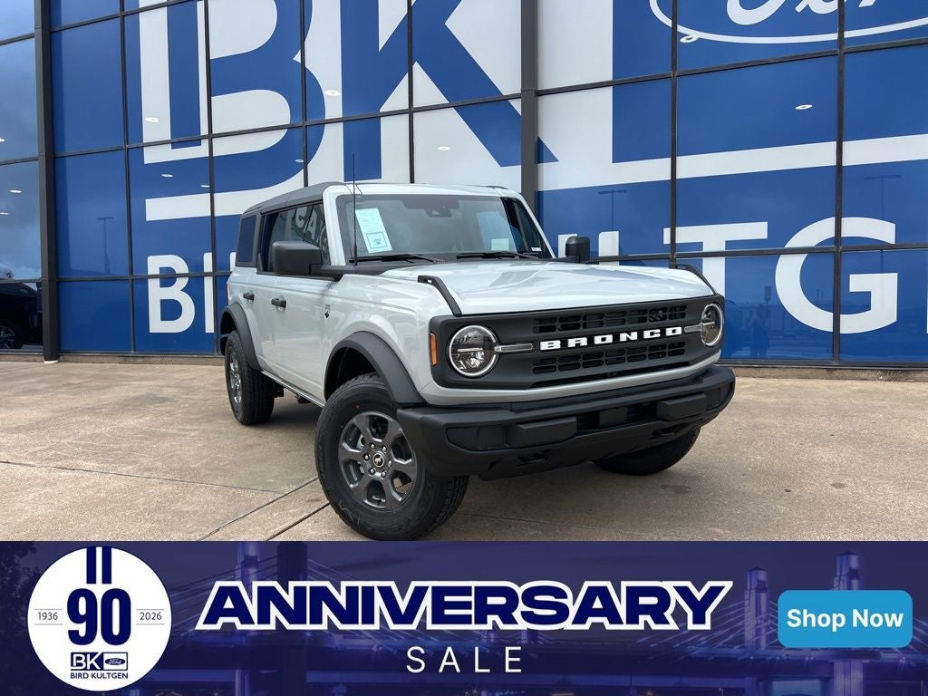2026 Ford Bronco Big Bend in Avalanche Gray — front three-quarter view